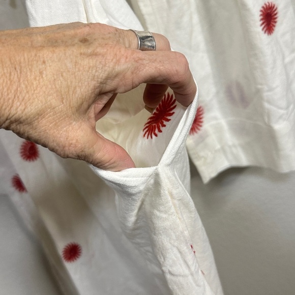 Free People Boho White Emory Embroidered Midi Dress -Oversized Small - NWOT - Picture 10 of 13